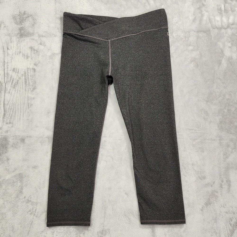 Fabletics Leggings Womens S Gray Winn Powerhold Crop Crossover Waist Capri Yoga
